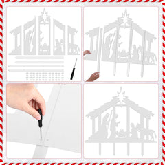 Cinnvoice detailed panel of the holy family silhouette offering recognizable holiday imagery