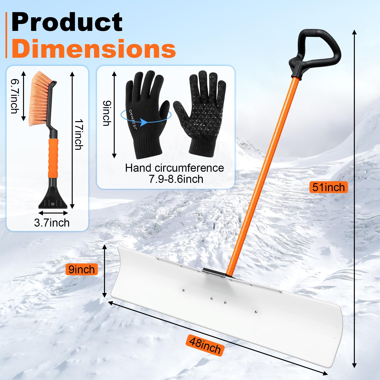Cinnvoice close-up of white PE blade edge, durable and impact resistant for snow removal