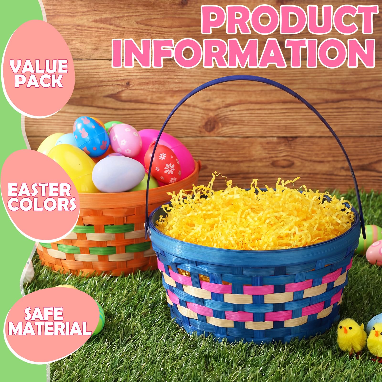 Cinnvoice basket size comparison beside eggs and ruler to show approximate 10.6 x 10.2 inch capacity