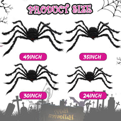 Cinnvoice 4ft giant spider full body lit pink for dramatic yard focal point