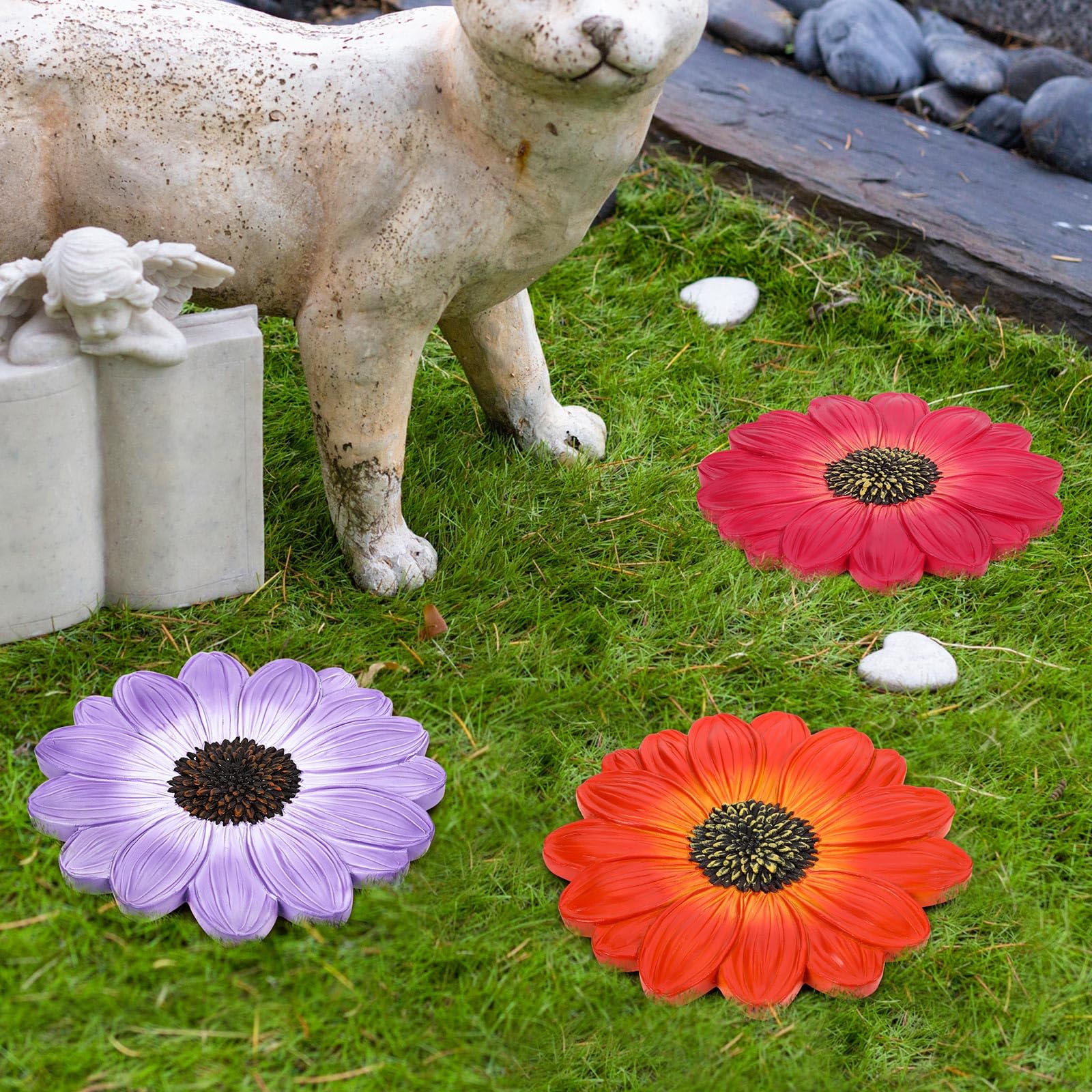 Cinnvoice stones styled on a porch creating welcoming seasonal decor