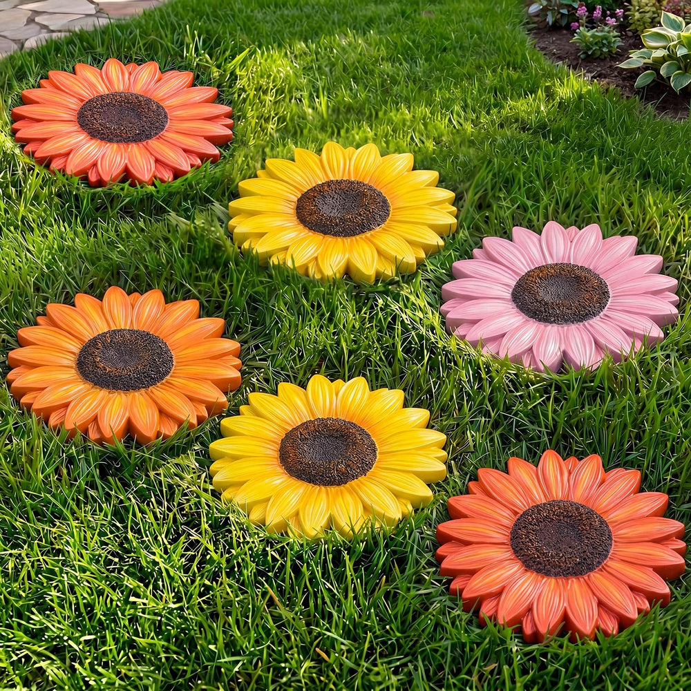Cinnvoice sunflower stones front view showing vibrant floral design and complete set