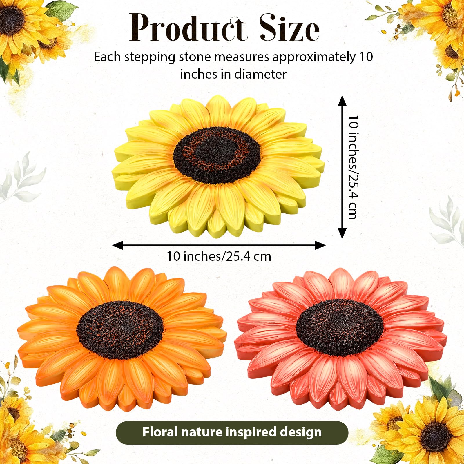 Cinnvoice sunflower trio displayed on porch adding welcoming decoration and color