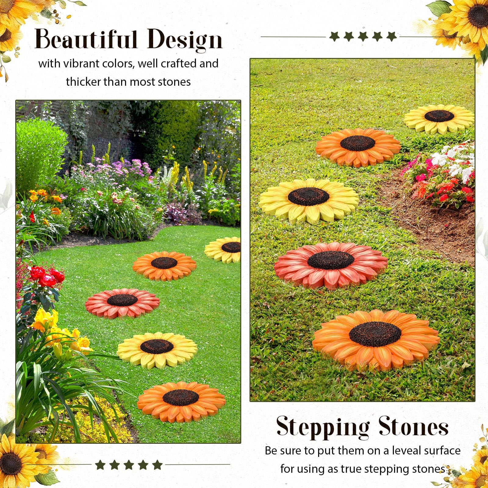 Cinnvoice sunflower next to ruler to show 10-inch size for placement planning
