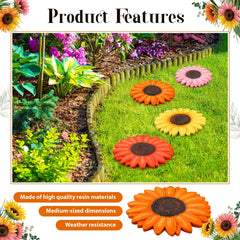 Cinnvoice stepping stones laid in garden path enhancing walkway with bright color