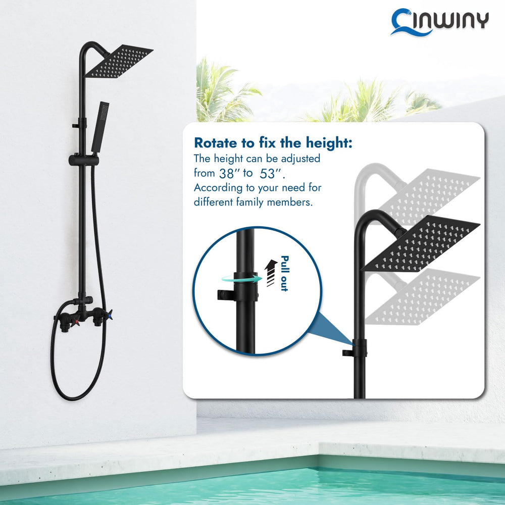 Cinwiny handheld sprayer with hose showing reach and targeted rinsing benefit