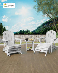 Ciokea table close-up of white polyethylene top surface highlighting weatherproof texture