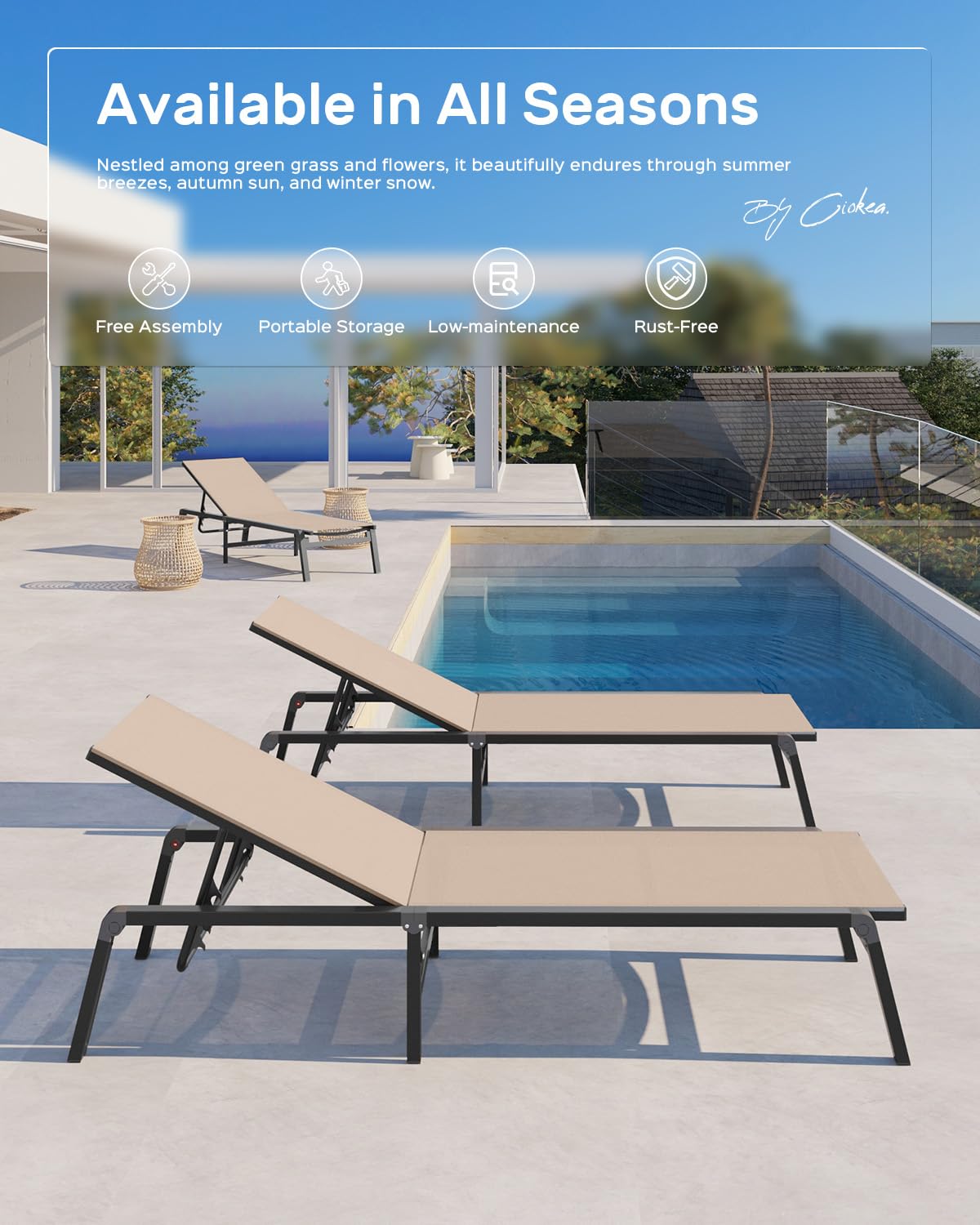 Ciokea adjustable backrest demo showing five-position comfort options