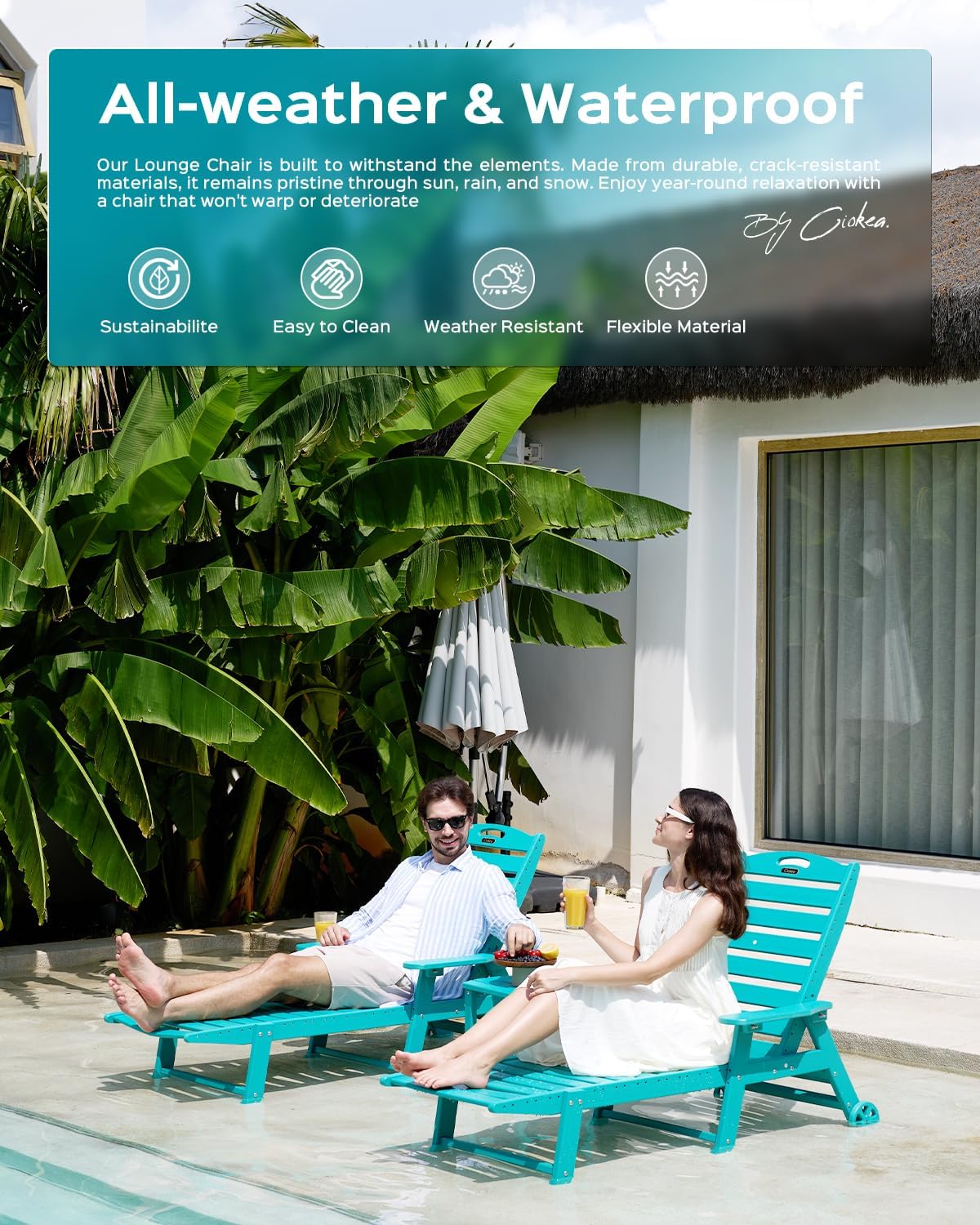 Ciokea patio lifestyle shot showing lounge enhancing outdoor relaxation spaces