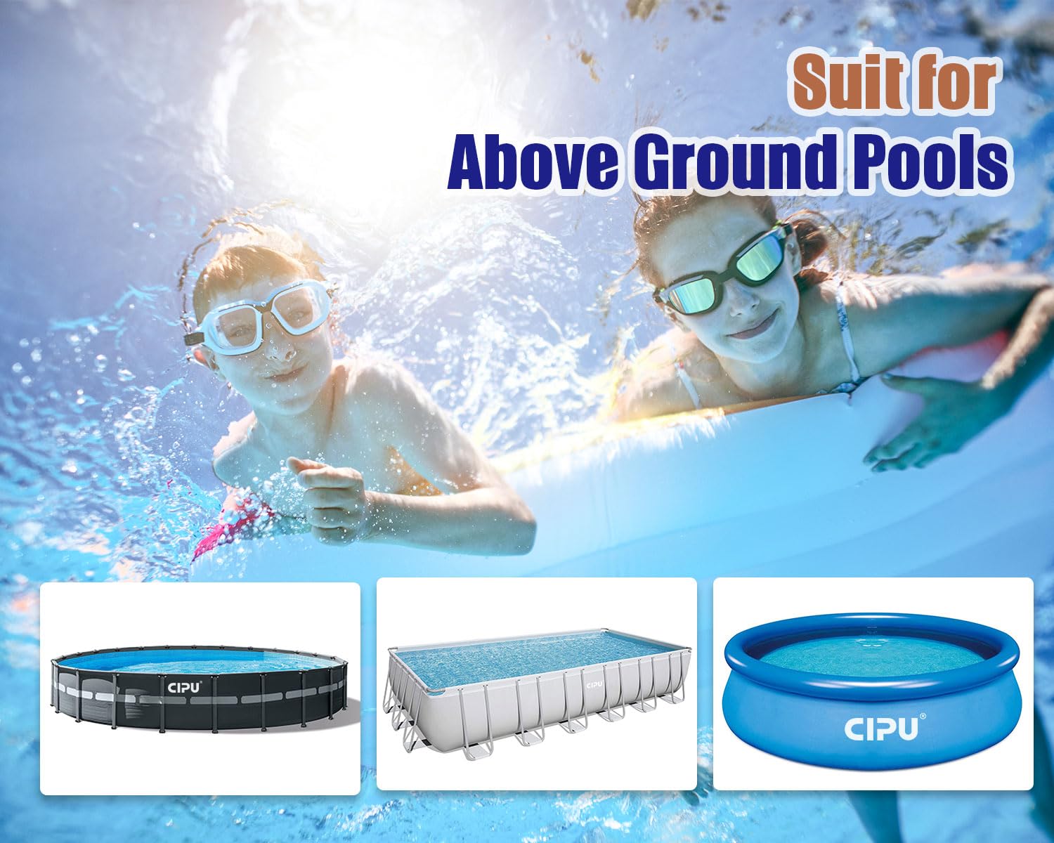 CIPU beside above-ground pool in backyard highlighting clear-water enjoyment benefit