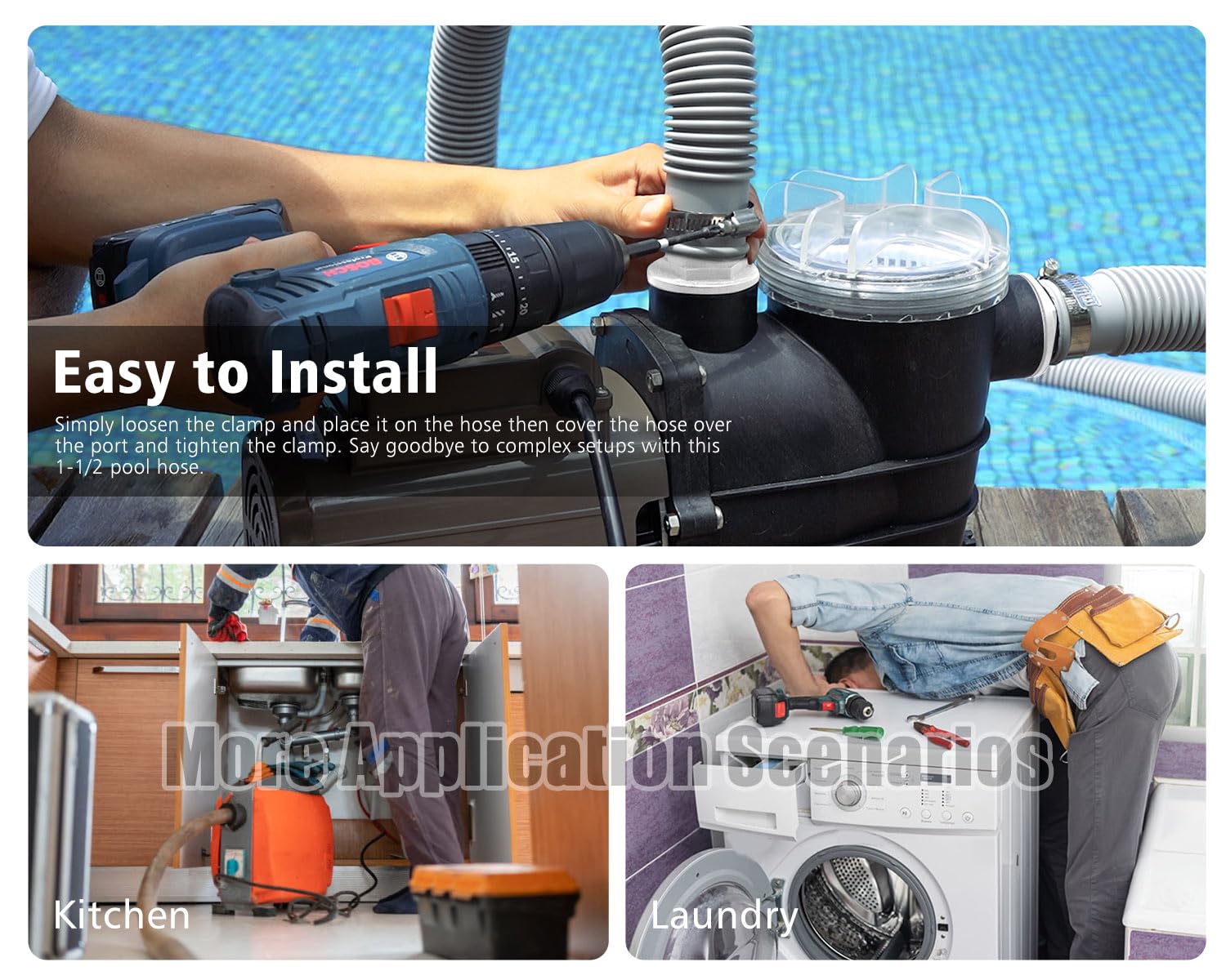 CIPU hose installed on pump showing ready-to-use connection and reliability