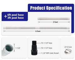 CIPU hoses connected to above-ground pool pump demonstrating restored flow