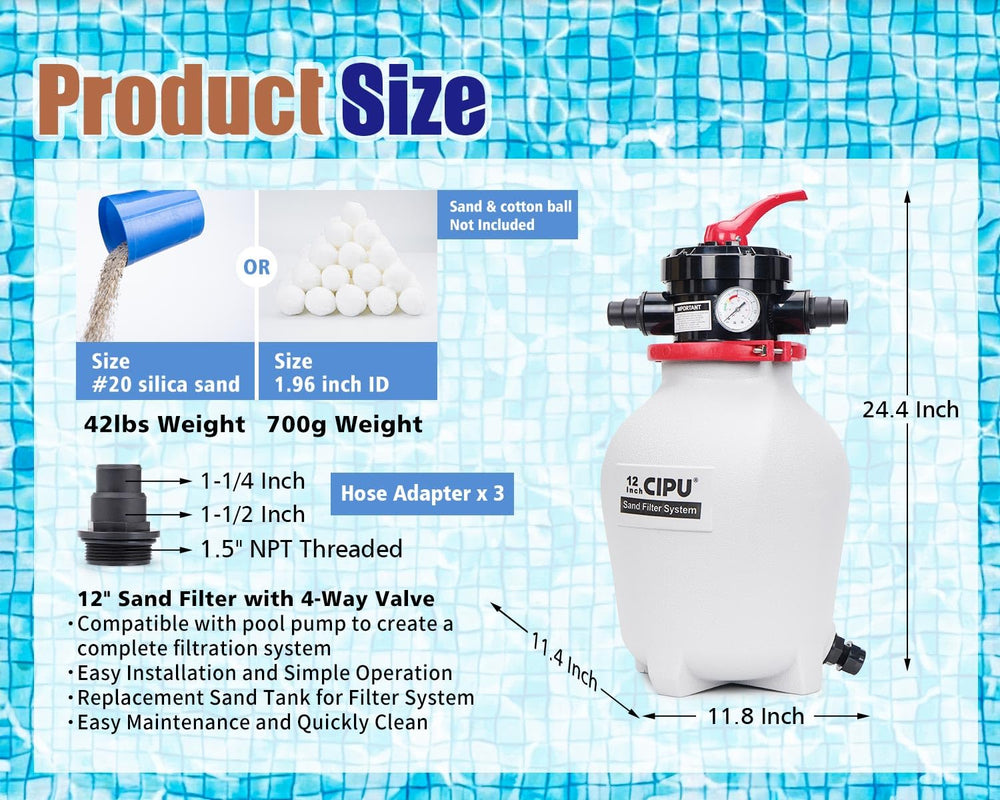 CIPU filter installed beside above-ground pool demonstrating space-saving setup