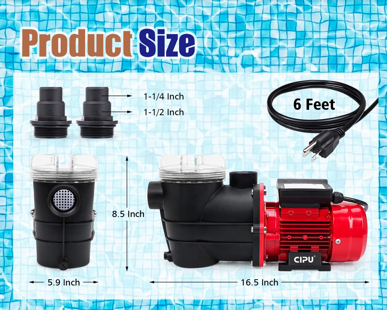 CIPU pump installed on an above-ground pool plumbing showing effortless integration