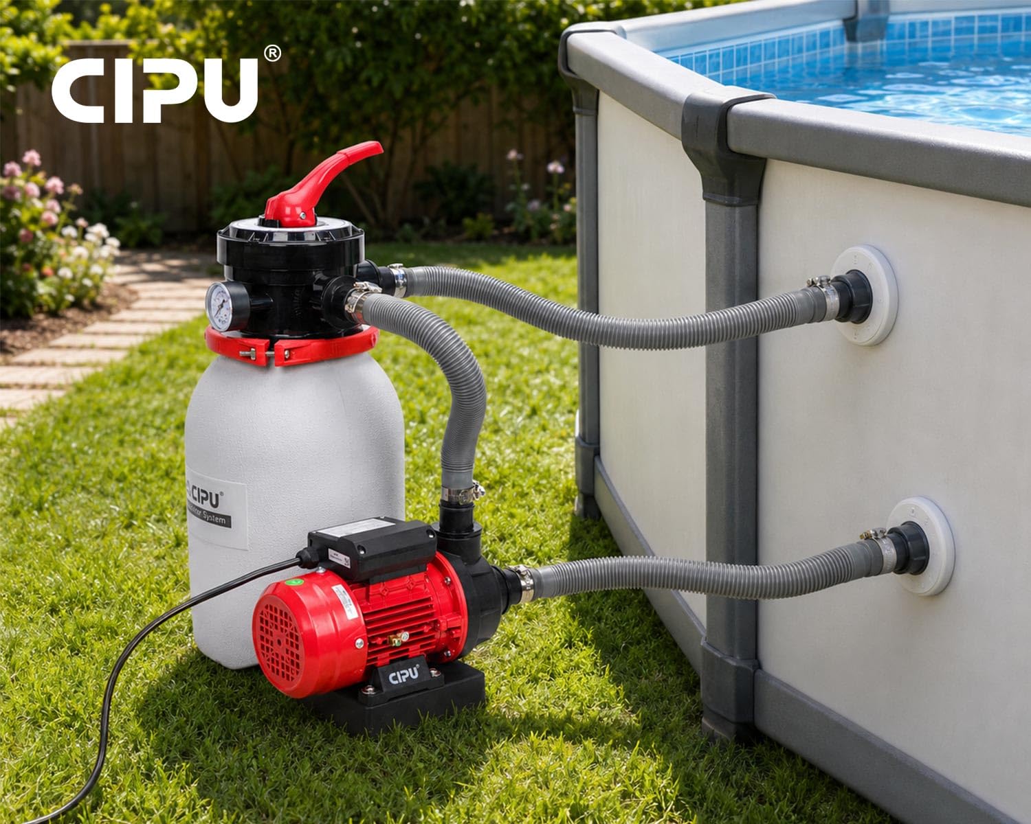 CIPU close-up of pump and 4-way valve, convenient control access