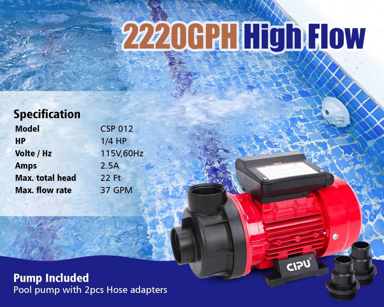 CIPU motor label and wiring port, confirming 115V compatibility and safety