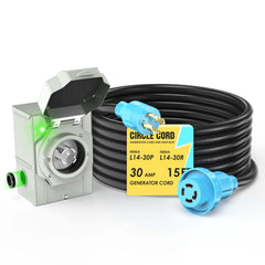CircleCord front inlet box with cord showing secure outdoor connection and organization