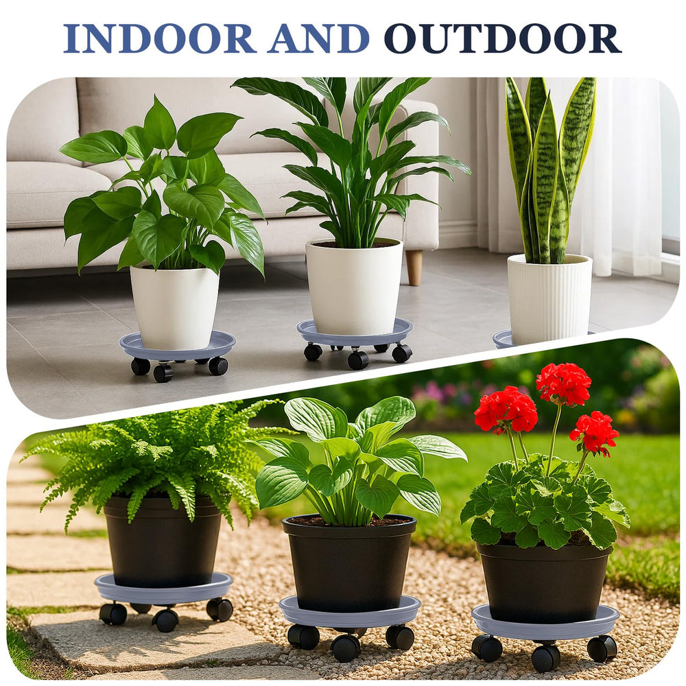 Circloophs outdoor balcony scene with caddy supporting potted plants for versatility