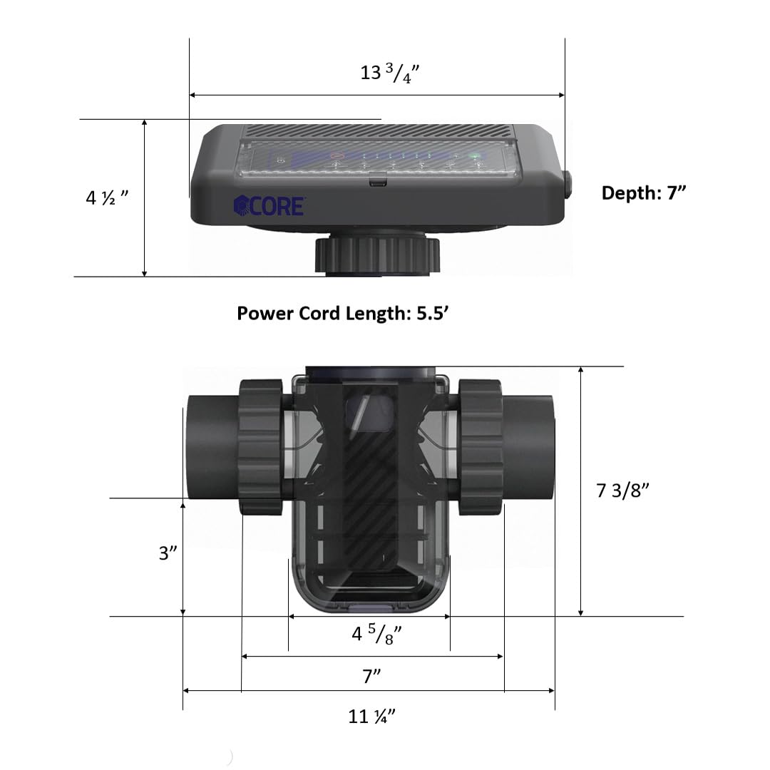 CircuPool CORE35 control interface lit to demonstrate simple adjustments and user-friendly benefit
