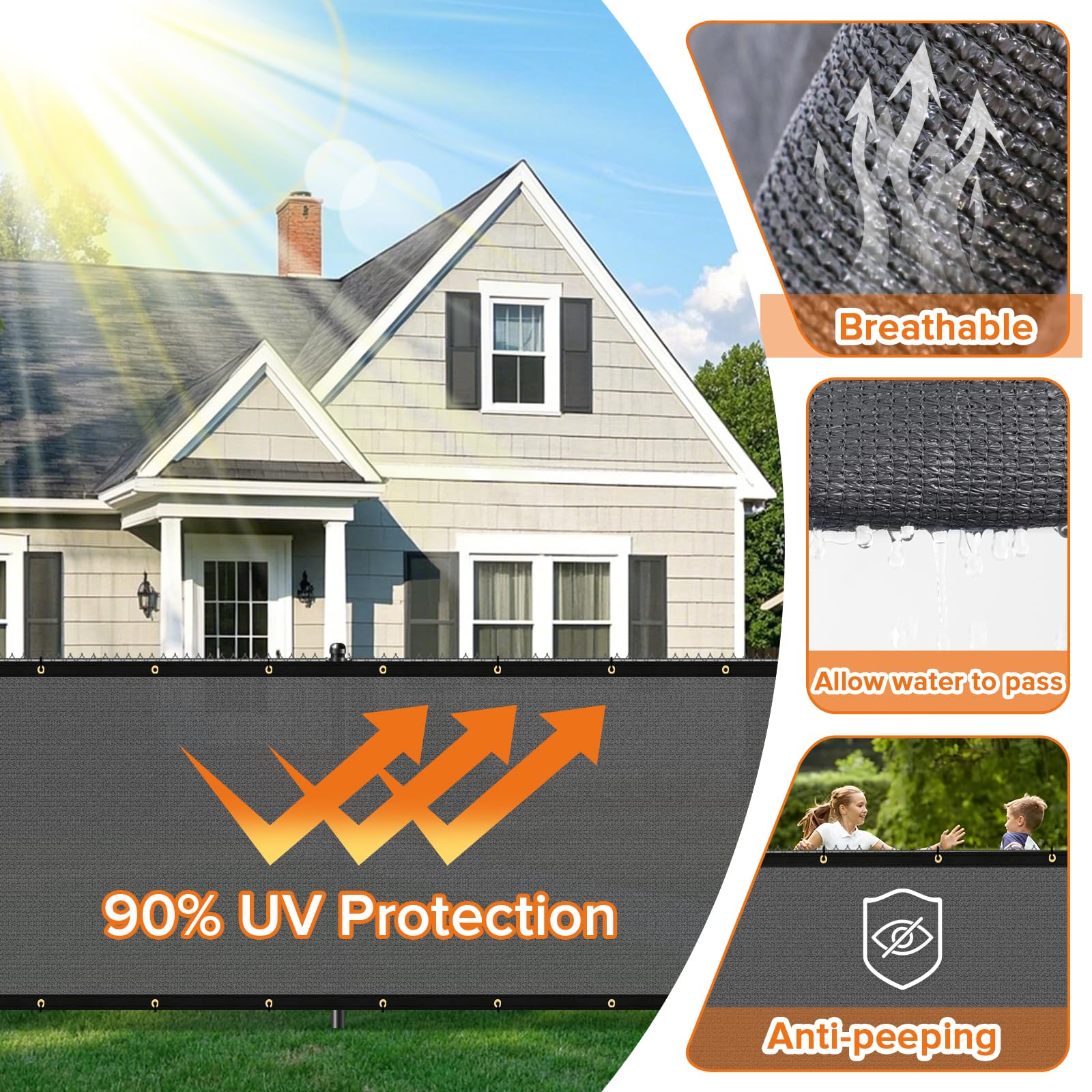 Cisvio installed on chain-link fence providing patio privacy