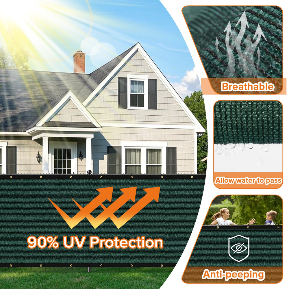 Cisvio installed on chain-link fence creating immediate privacy and shade