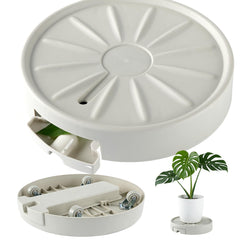 CITOL front view of two beige 13-inch plant caddies showing sturdy design and mobility benefits
