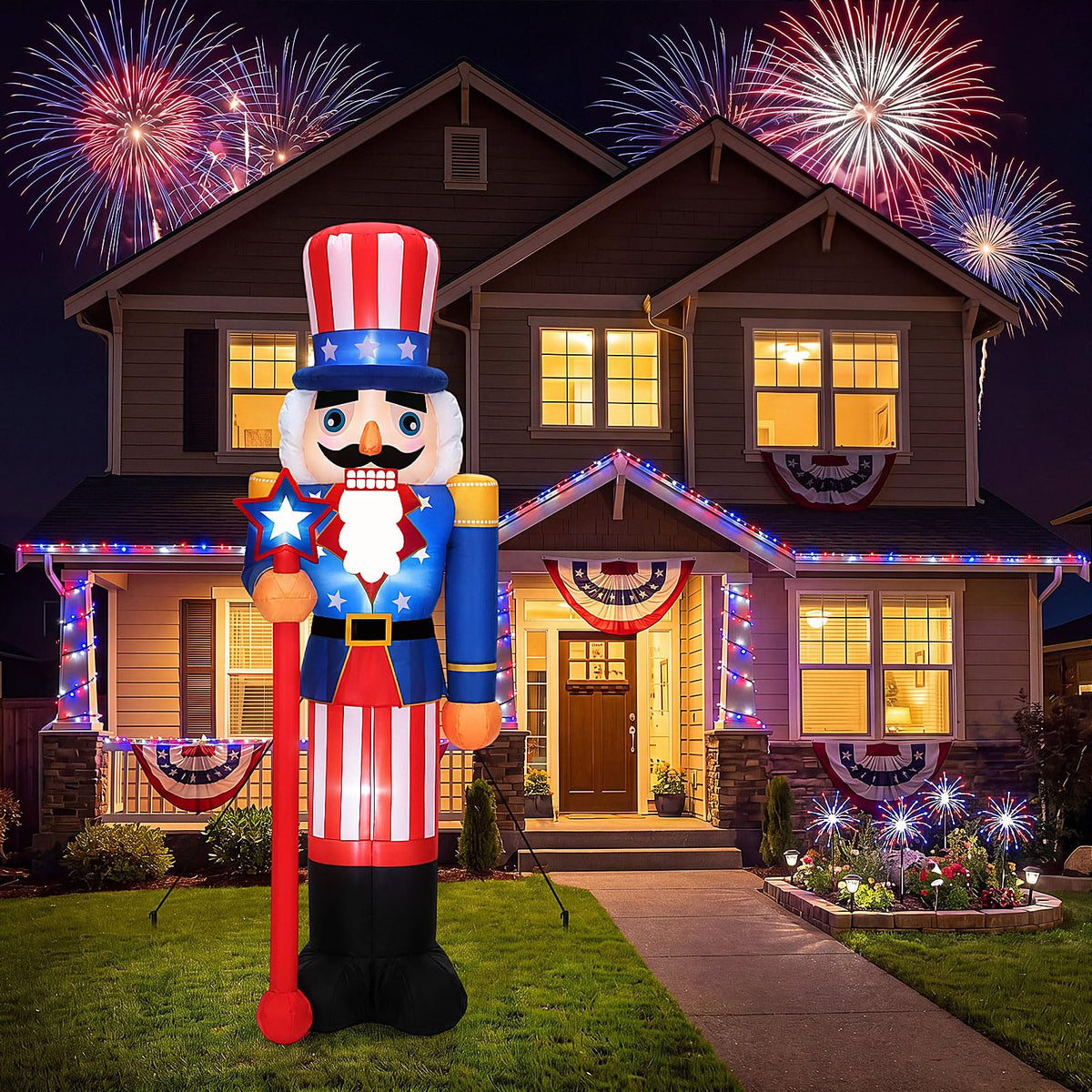 Civaner front view nutcracker bright patriotic focal point benefit
