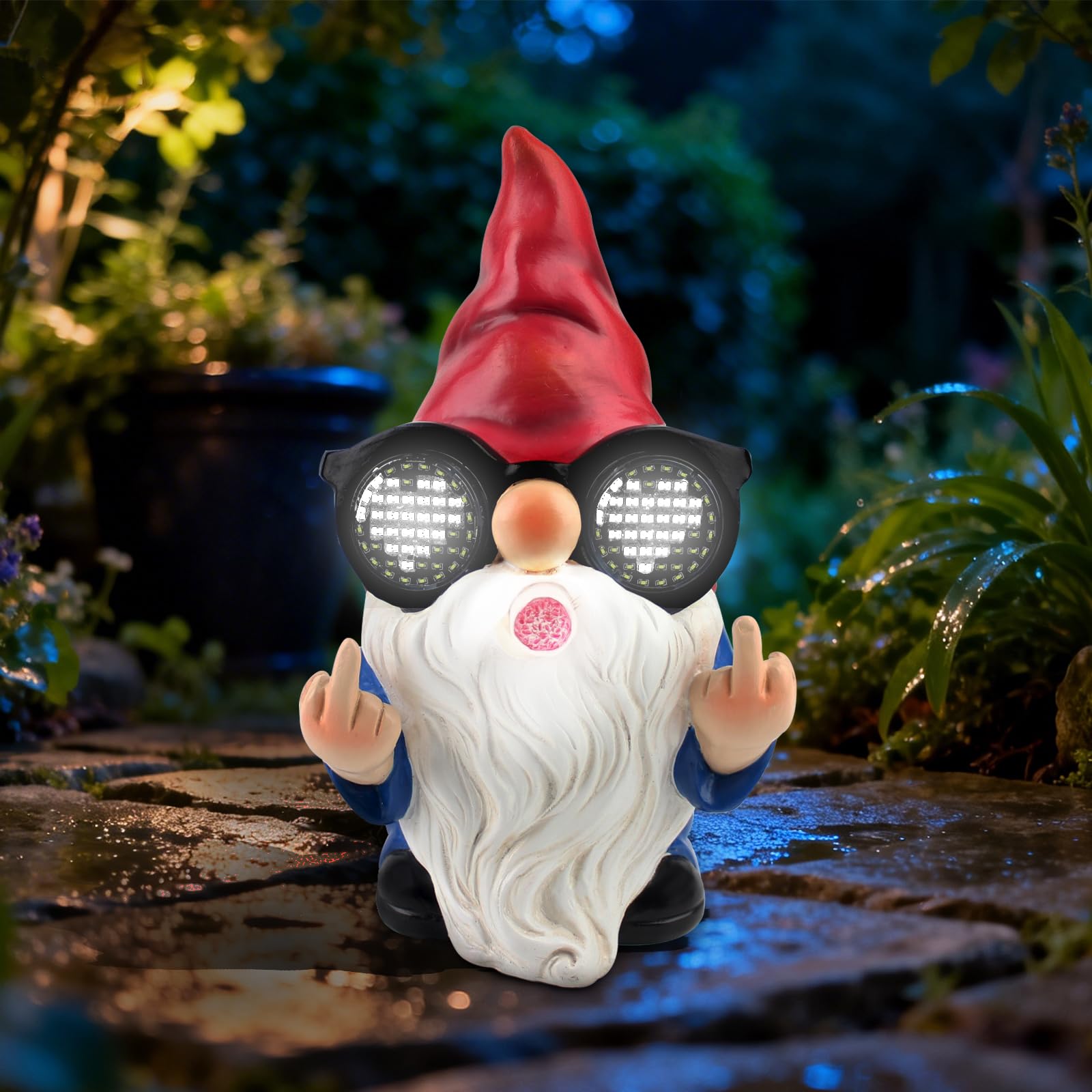 CIYSHO front view of gnome statue showing playful pose and bright colors