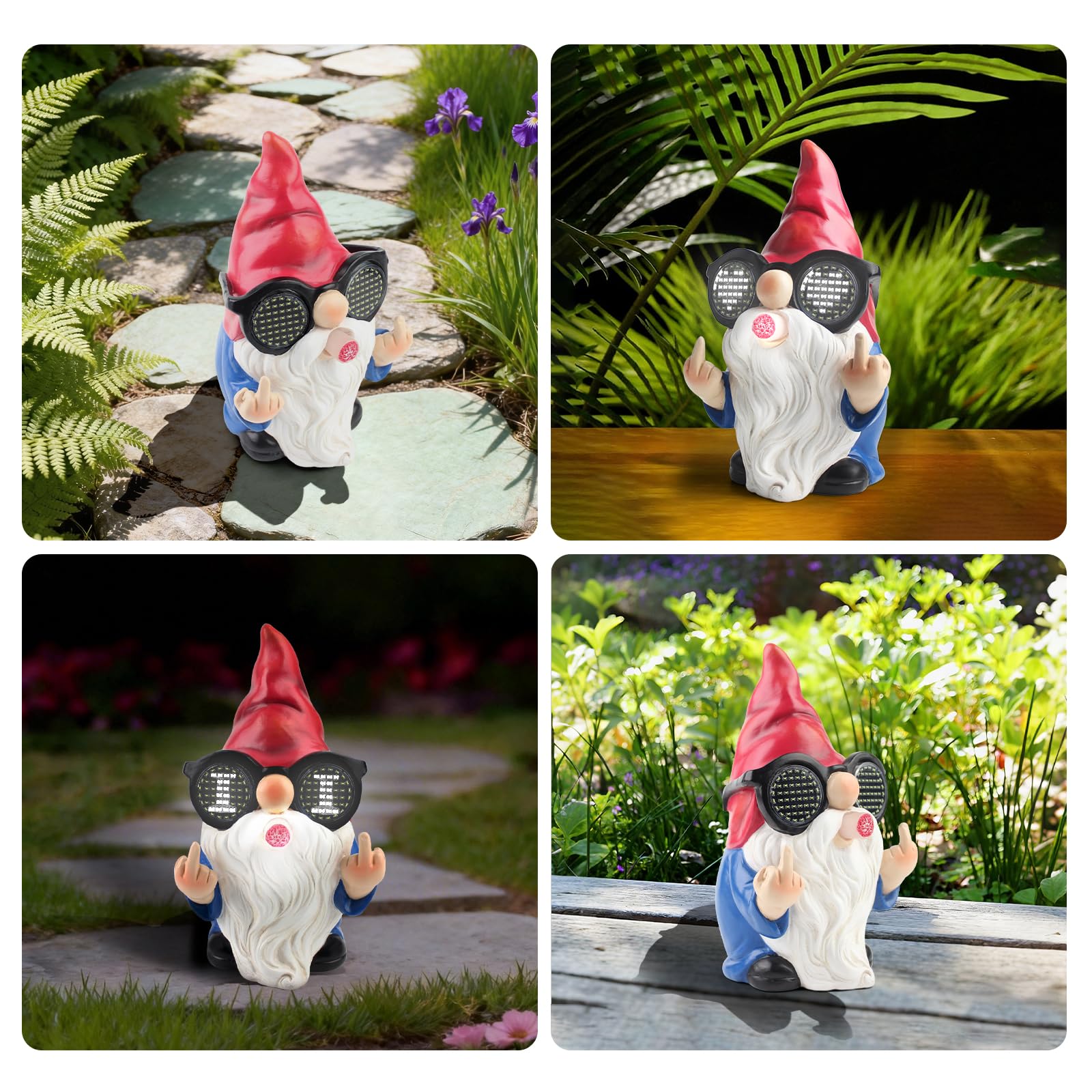 CIYSHO nighttime shot of gnome glowing to add whimsical evening ambiance
