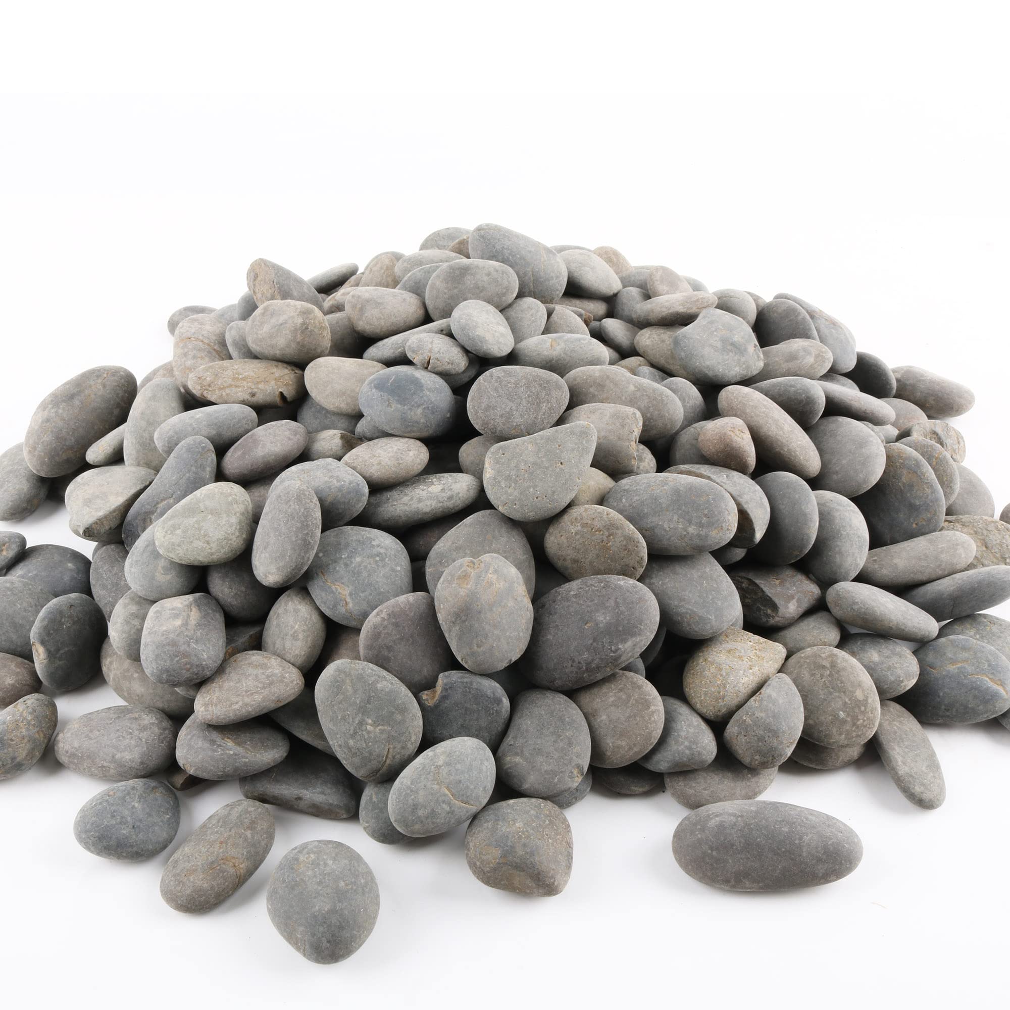 CJGQ 18-pound bag of grey river rocks showing full packaging and quantity benefit