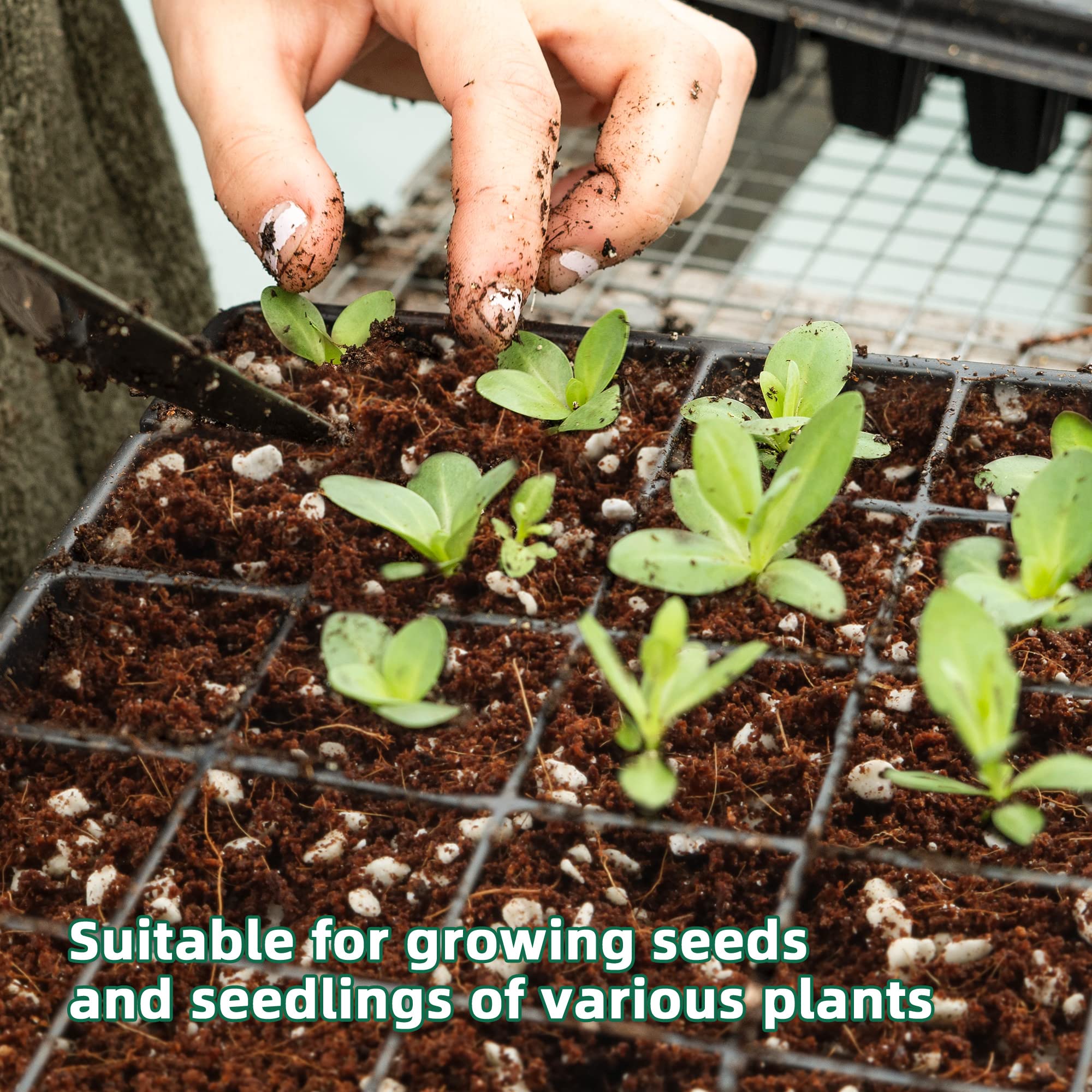 Gardener mixing CJGQ perlite into potting soil to improve aeration