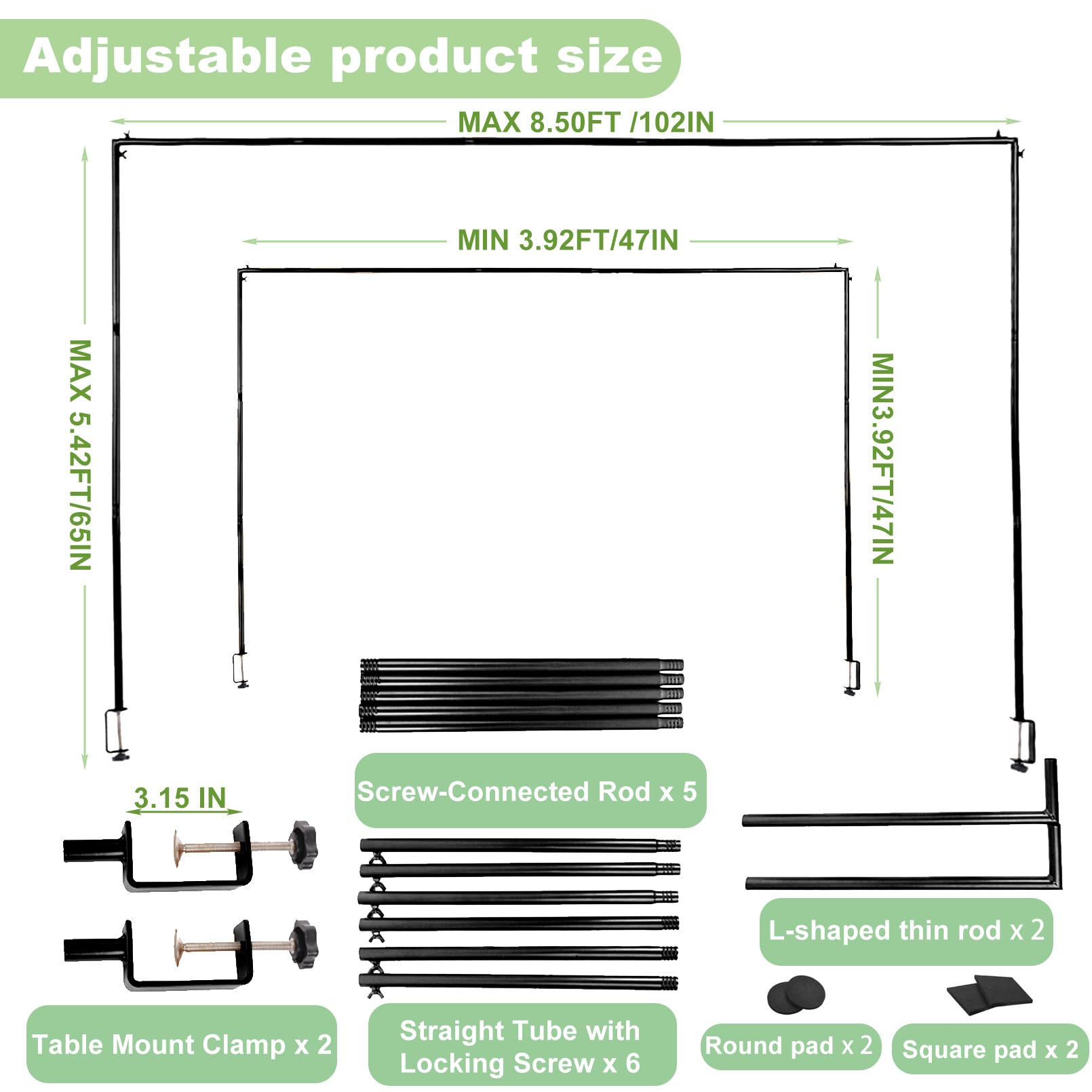 CJMYHOME clamp close-up with adhesive pad protecting table and increasing grip
