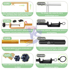 CJMYHOME threaded rod joint close-up showing easy assembly and secure connection benefit