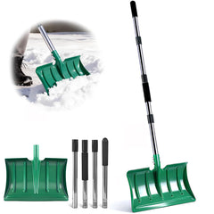 CJYMMFAN front view of full 64-inch snow shovel showing sturdy metal blade and shaft for heavy-duty clearing