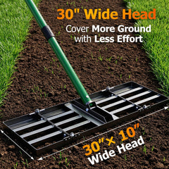 CJYMMFAN leveling soil in backyard to create an even lawn surface