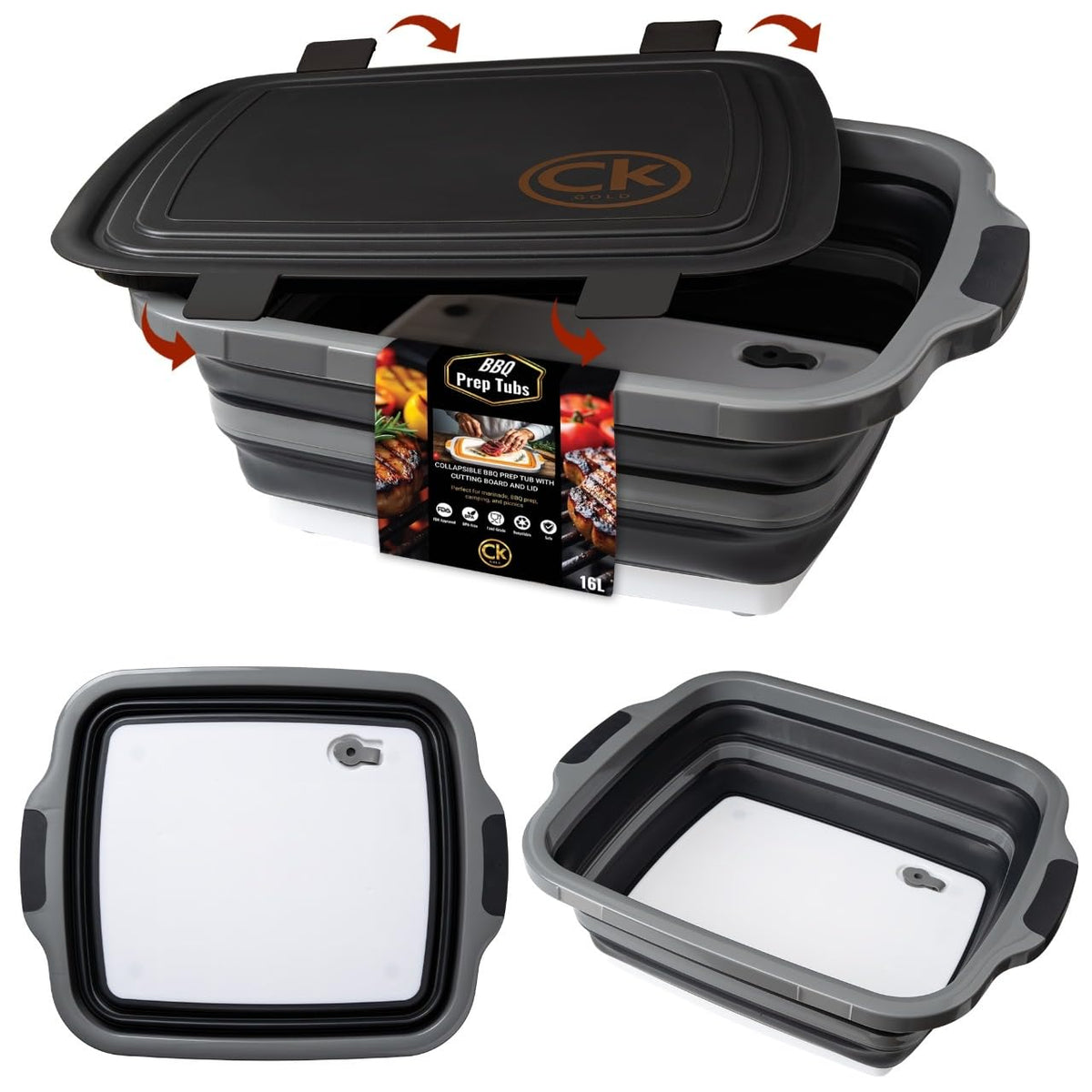 CK GOLD front view with lid showing secure closure and easy transport benefit