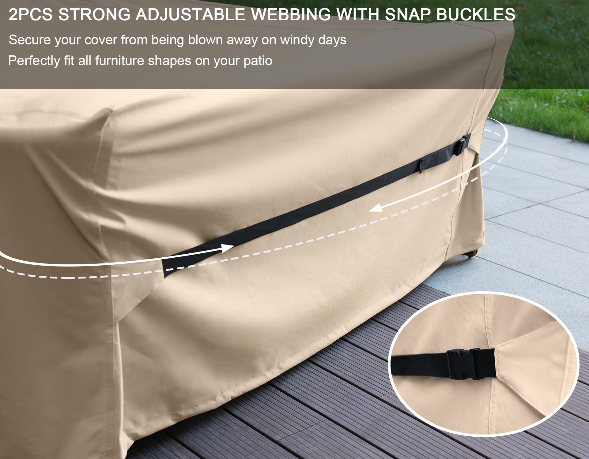CKCLUU cover in patio lifestyle scene protecting furniture from weather