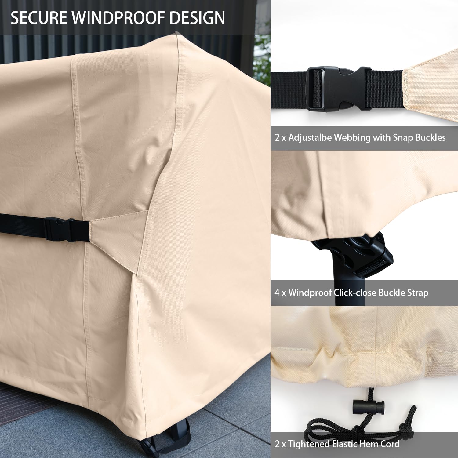 CKCLUU adjustable side strap and buckle securing odd-shaped furniture snugly