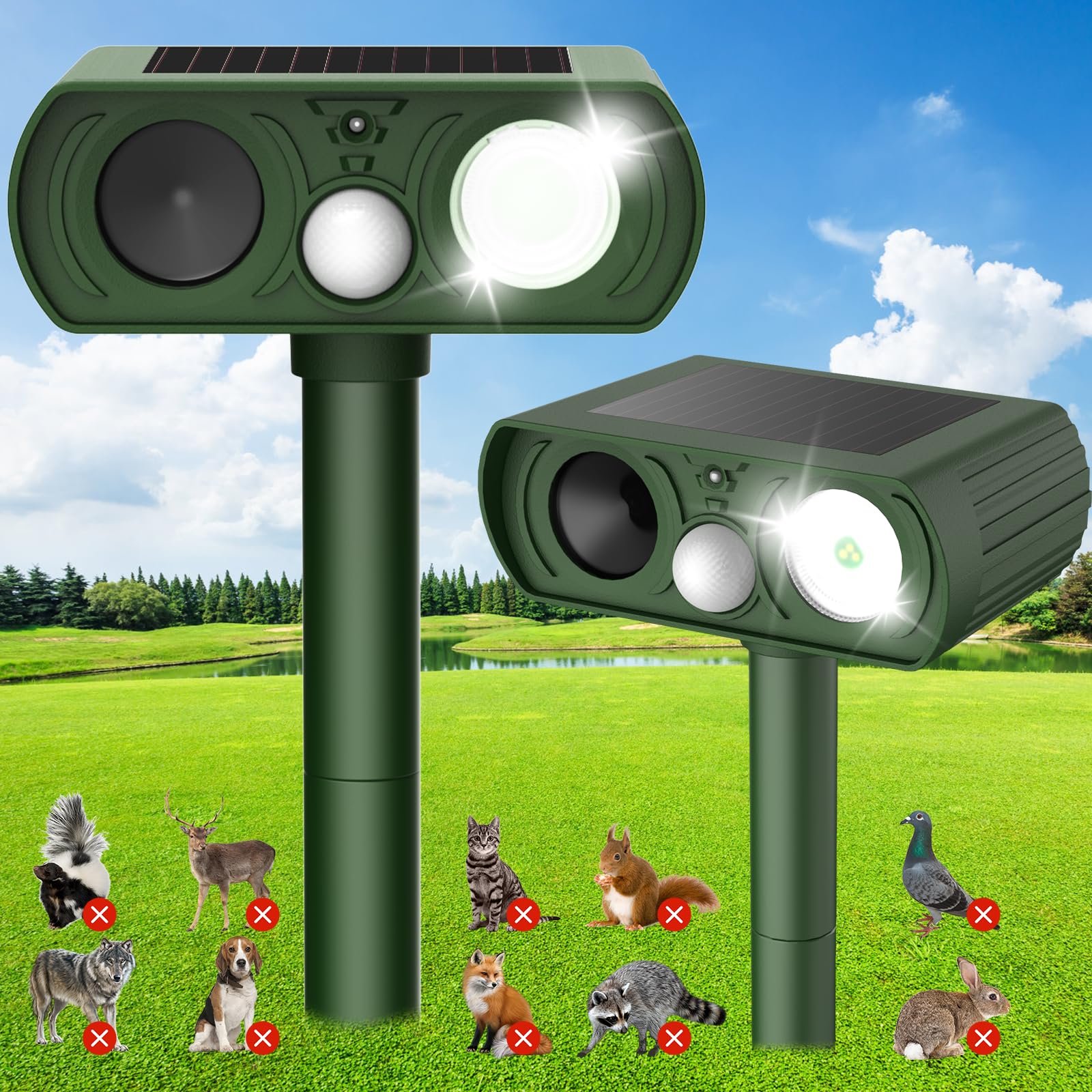 CKCOEO front view of green repeller showing design and easy placement benefit
