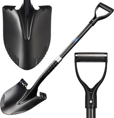 CKG front view of carbon garden shovel shows sturdy build and balance