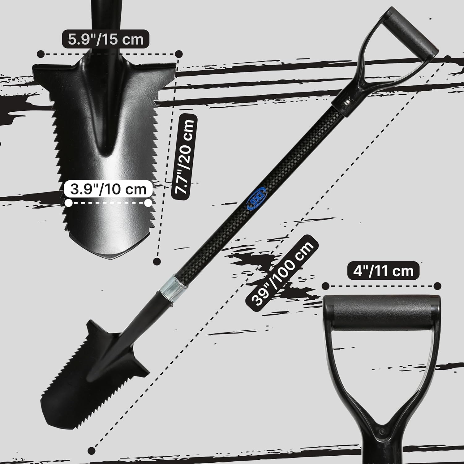 CKG blade sawing through a root showing powerful root-cutting benefit