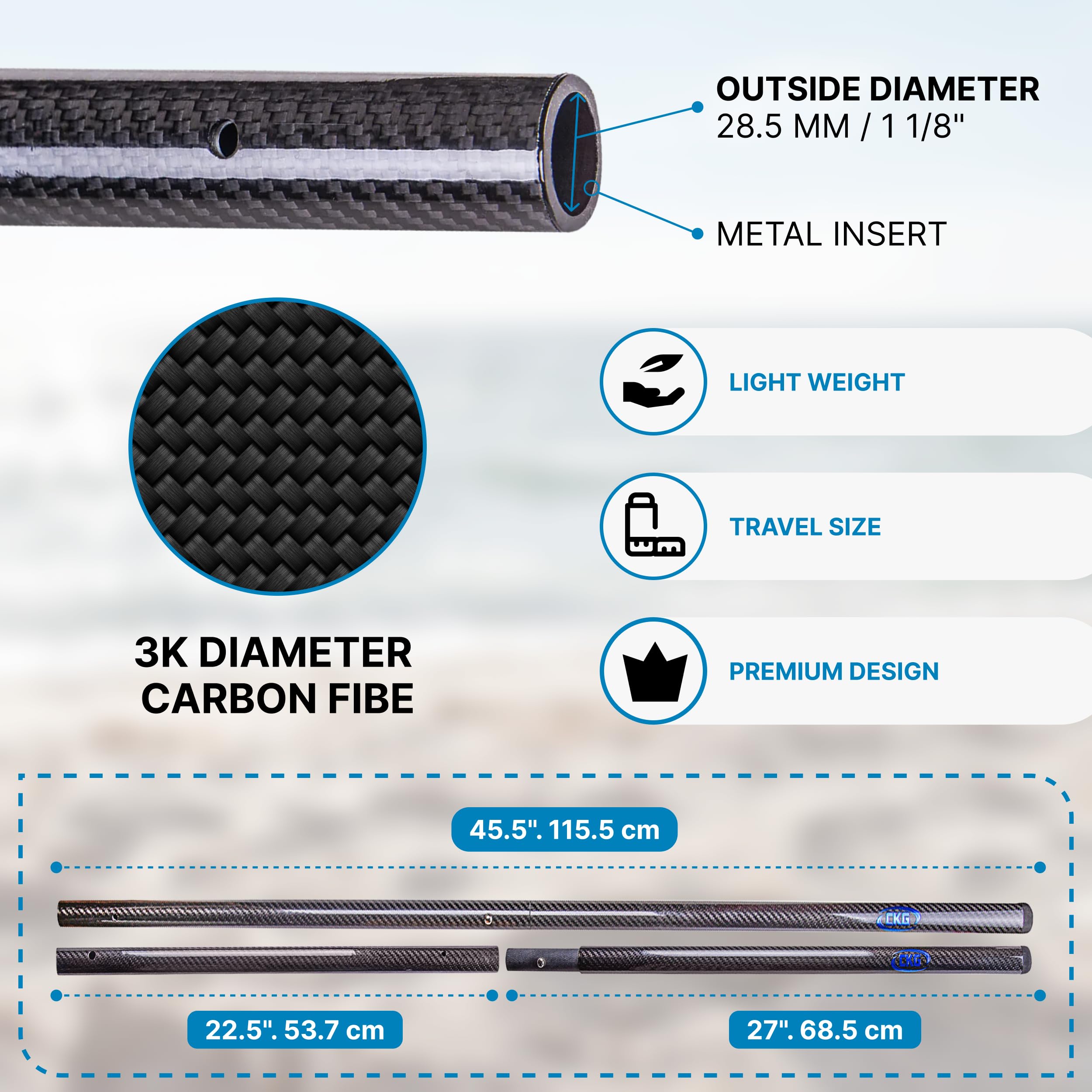 CKG scoop submerged in shallow water demonstrating corrosion resistance and draining