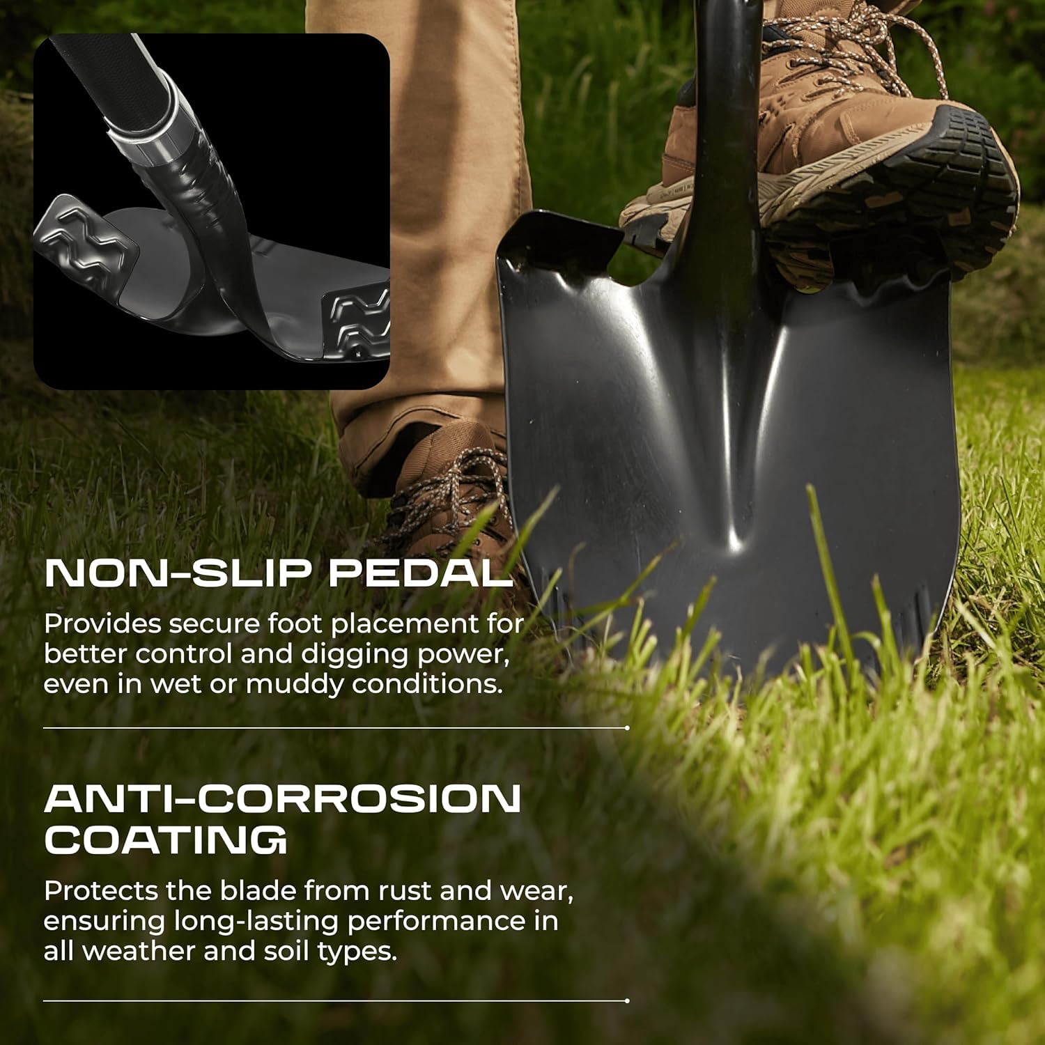 CKG blade edge closeup showing sharpness and durability for tough soil