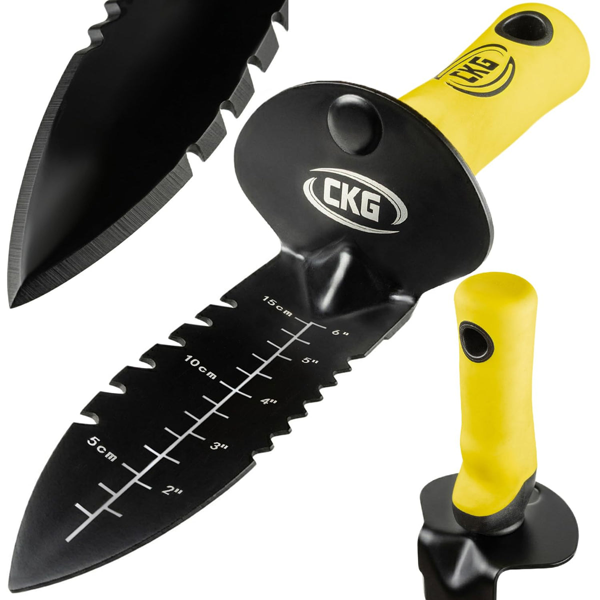 CKG shovel front view showing blade and full tool, durable for digging