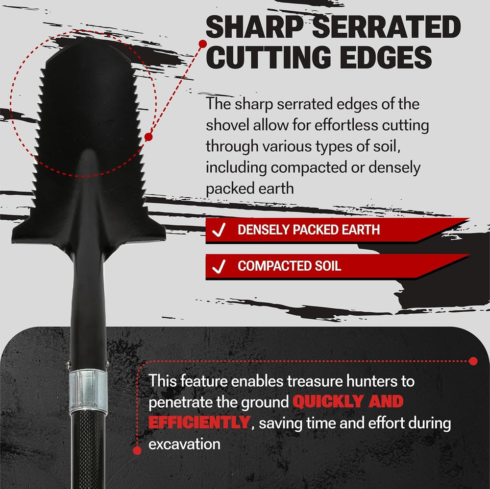 CKG shovel held beside a hand showing scale and easy carry advantage