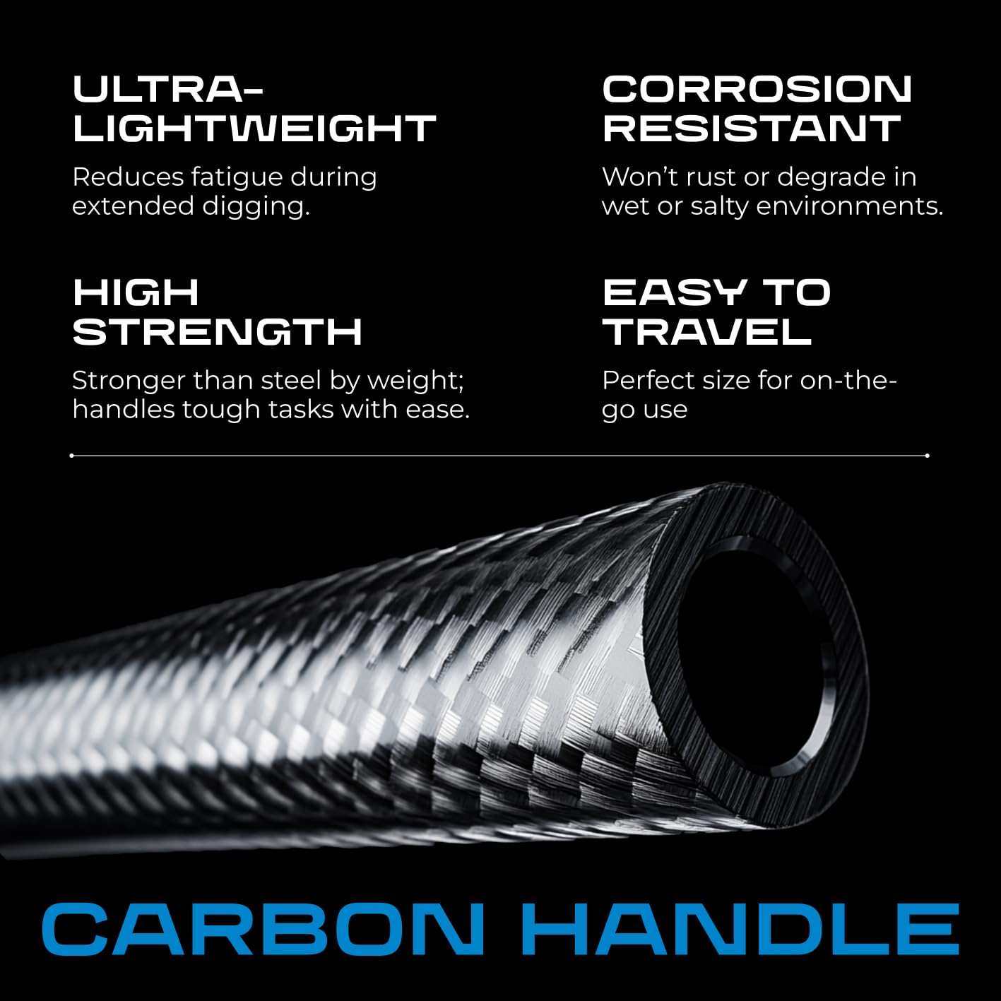CKG round-point blade detail displaying durable edge for efficient digging