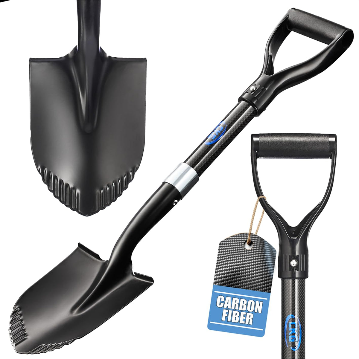 CKG small shovel front view showing full shovel and compact design benefit