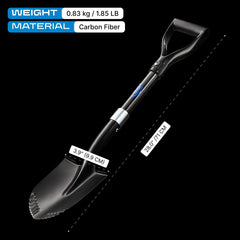 CKG shovel stowed in backpack demonstrating portability for hikers