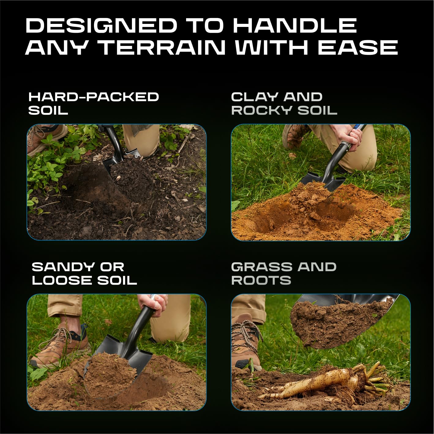 CKG shovel in use at campsite showing campsite prep and versatility