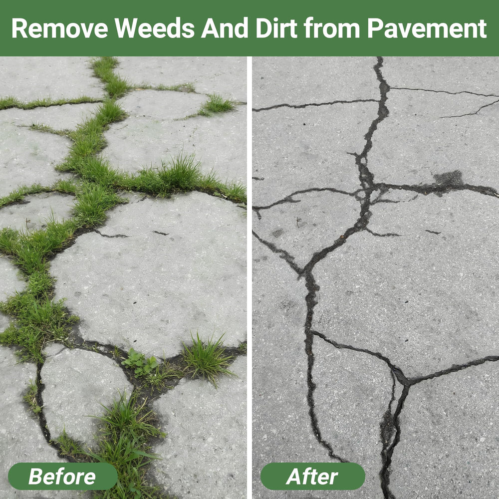 CKLT in use scraping weeds from a concrete crack for efficient cleanup
